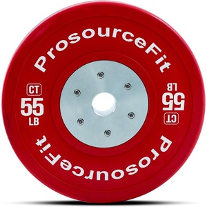 image:imageProsourceFit Competition Color Training Bumper Plates Rubber with Steel Insert Calibrated for Cross Conditioning Power Lifting Weight Training55lb