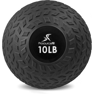image:imageProsourceFit Slam Medicine Balls 5 10 15 20 25 30 50lbs Smooth and Tread Textured Grip Dead Weight Balls for Strength and Conditioning Exercises Cardio and Core WorkoutsTread  Black