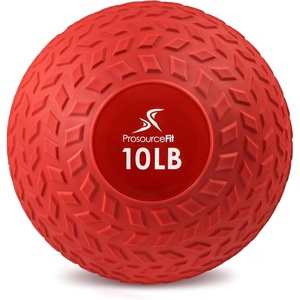 image:imageProsourceFit Slam Medicine Balls 5 10 15 20 25 30 50lbs Smooth and Tread Textured Grip Dead Weight Balls for Strength and Conditioning Exercises Cardio and Core WorkoutsRed