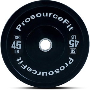 image:imageProsourceFit Solid Rubber Bumper Plates Sold Individually with Steel Insert for Strength Training and Cross Conditioning Power Lifting45 LB