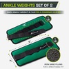 image:imageProsource AnkleWrist and ArmLeg Weights Set of 2 Adjustable Strap 1 lb5 lb Adjustable Weight 15 lb 10 lb 7 lb for Men and WomenGreen