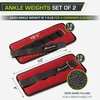 image:imageProsource AnkleWrist and ArmLeg Weights Set of 2 Adjustable Strap 1 lb5 lb Adjustable Weight 15 lb 10 lb 7 lb for Men and WomenRed