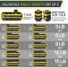 image:imageProsource AnkleWrist and ArmLeg Weights Set of 2 Adjustable Strap 1 lb5 lb Adjustable Weight 15 lb 10 lb 7 lb for Men and WomenYellow