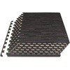 image:imageProsourceFit Wood Grain Puzzle Mat inch 6 EVA Foam Interlocking Floor Tiles 24 SQ FT for Secure Indoor Gym Flooring Office Spaces Living Rooms and Play Areas Dark OakCarbon Black