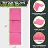 image:imageProsourceFit TriFold Folding Thick Exercise Mat 6x2 with Carrying Handles for MMA Gymnastics Stretching Core WorkoutsPink