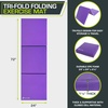 image:imageProsourceFit TriFold Folding Thick Exercise Mat 6x2 with Carrying Handles for MMA Gymnastics Stretching Core WorkoutsPurple