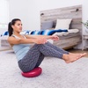 image:imageProsourceFit Core Balance Disc Inflatable Wobble Cushion with Hand Pump DualTextured NonSlip Surface for Core Balance and Stability Training 14inchRed