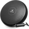 image:imageProsourceFit Core Balance Disc Inflatable Wobble Cushion with Hand Pump DualTextured NonSlip Surface for Core Balance and Stability Training 14inchBlack